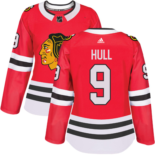 Adidas Blackhawks #9 Bobby Hull Red Home Authentic Women's Stitched NHL Jersey Adidas Blackhawks #9 Bobby Hull Red Home Authentic Women's Stitched NHL Jersey