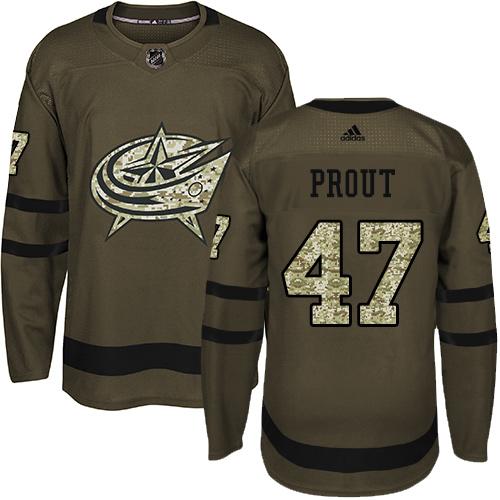 Adidas Blue Jackets #47 Dalton Prout Green Salute to Service Stitched NHL Jersey Adidas Blue Jackets #47 Dalton Prout Green Salute to Service Stitched NHL Jersey