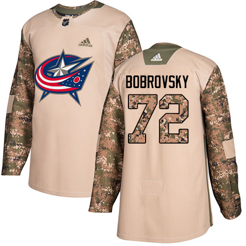 Adidas Blue Jackets #72 Sergei Bobrovsky Camo Authentic 2017 Veterans Day Stitched NHL Jersey Adidas Blue Jackets #72 Sergei Bobrovsky Camo Authentic 2017 Veterans Day Stitched NHL Jersey