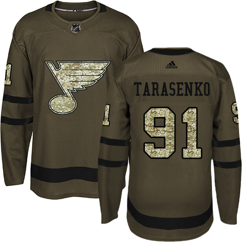 Adidas Blues #91 Vladimir Tarasenko Green Salute to Service Stitched Youth NHL Jersey Adidas Blues #91 Vladimir Tarasenko Green Salute to Service Stitched Youth NHL Jersey
