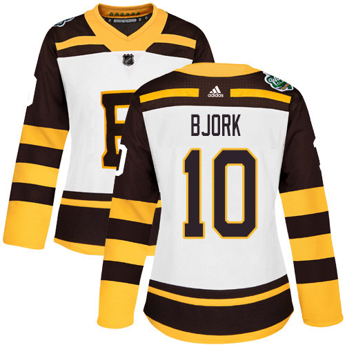 Adidas Bruins #10 Anders Bjork White Authentic 2019 Winter Classic