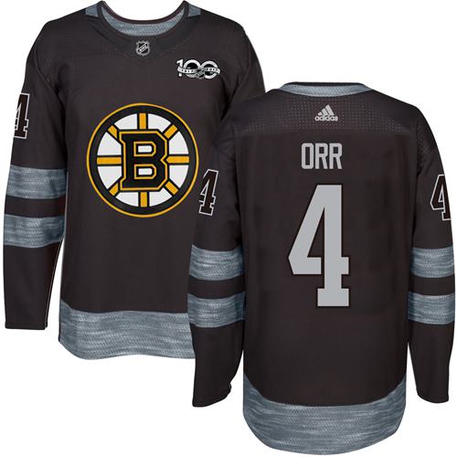 Adidas Bruins #4 Bobby Orr Black 1917-2017 100th Anniversary Stitched NHL Jersey Adidas Bruins #4 Bobby Orr Black 1917-2017 100th Anniversary Stitched NHL Jersey