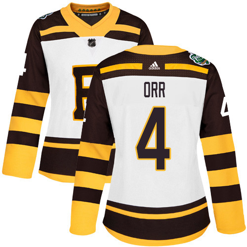 Adidas Bruins #4 Bobby Orr White Authentic 2019 Winter Classic