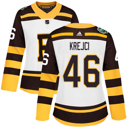 Adidas Bruins #46 David Krejci White Authentic 2019 Winter Classic