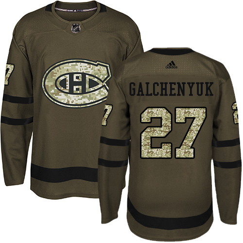 Adidas Canadiens #27 Alex Galchenyuk Green Salute to Service Stitched Youth NHL Jersey