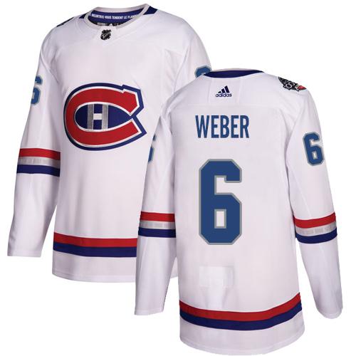 Adidas Canadiens #6 Shea Weber White Authentic 2017 100 Classic Women's Stitched NHL Jersey