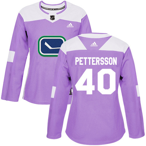 Adidas Canucks #40 Elias Pettersson Purple Authentic Fights