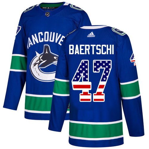 Adidas Canucks #47 Sven Baertschi Blue Home Authentic USA Flag Youth Stitched NHL Jersey Adidas Canucks #47 Sven Baertschi Blue Home Authentic USA Flag Youth Stitched NHL Jersey