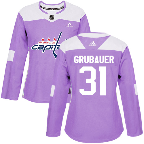 Adidas Capitals #31 Philipp Grubauer Purple Authentic Fights Cancer Women's Stitched NHL Jersey Adidas Capitals #31 Philipp Grubauer Purple Authentic Fights Cancer Women's Stitched NHL Jersey