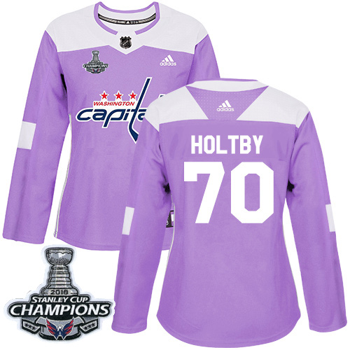 Adidas Capitals #70 Braden Holtby Purple Authentic Fights Cancer Stanley Cup Final Champions Women's Stitched NHL Jersey Adidas Capitals #70 Braden Holtby Purple Authentic Fights Cancer Stanley Cup Final Champions Women's Stitched NHL Jersey