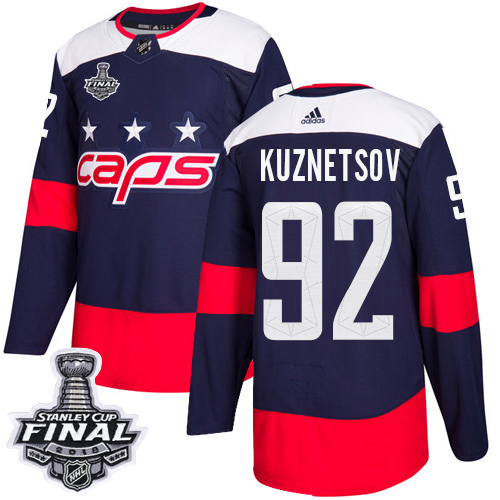 Adidas Capitals #92 Evgeny Kuznetsov Navy Authentic 2018 Stadium Series Stanley Cup Final Stitched Youth NHL Jersey