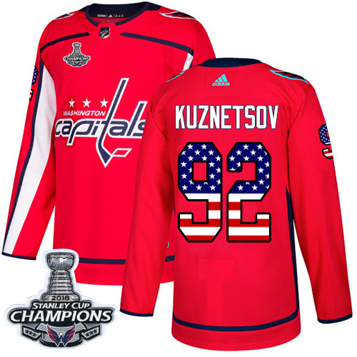 Adidas Capitals #92 Evgeny Kuznetsov Red Home Authentic USA Flag Stanley Cup Final Champions Stitched Youth NHL Jersey Adidas Capitals #92 Evgeny Kuznetsov Red Home Authentic USA Flag Stanley Cup Final Champions Stitched Youth NHL Jersey