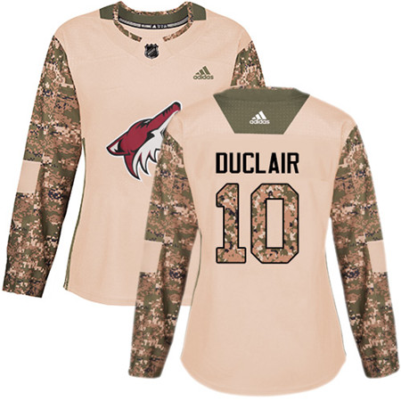 Adidas Coyotes #10 Anthony Duclair Camo Authentic 2017 Veterans Day Women's Stitched NHL Jersey Adidas Coyotes #10 Anthony Duclair Camo Authentic 2017 Veterans Day Women's Stitched NHL Jersey