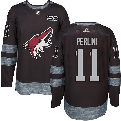 Adidas Coyotes #11 Brendan Perlini Black 1917-2017 100th Anniversary Stitched NHL Jersey