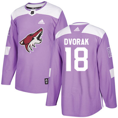 Adidas Coyotes #18 Christian Dvorak Purple Authentic Fights Cancer Stitched NHL Jersey