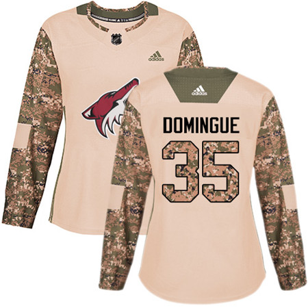 Adidas Coyotes #35 Louis Domingue Camo Authentic 2017 Veterans Day Women's Stitched NHL Jersey Adidas Coyotes #35 Louis Domingue Camo Authentic 2017 Veterans Day Women's Stitched NHL Jersey