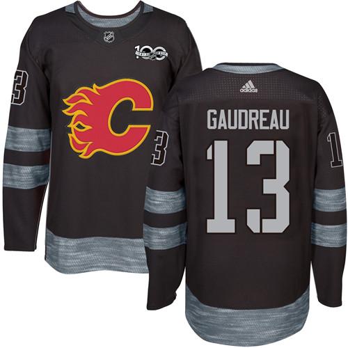 Adidas Flames #13 Johnny Gaudreau Black 1917-2017 100th Anniversary Stitched NHL Jersey Adidas Flames #13 Johnny Gaudreau Black 1917-2017 100th Anniversary Stitched NHL Jersey