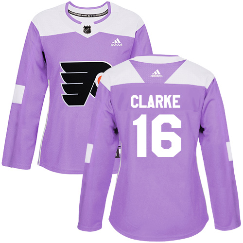Adidas Flyers #16 Bobby Clarke Purple Authentic Fights Cancer Women's Stitched NHL Jersey Adidas Flyers #16 Bobby Clarke Purple Authentic Fights Cancer Women's Stitched NHL Jersey