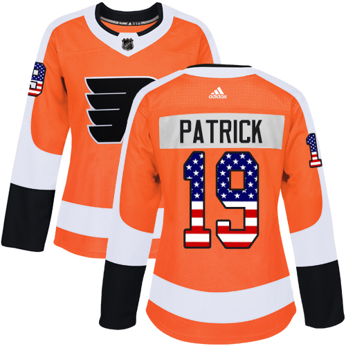 Adidas Flyers #19 Nolan Patrick Orange Home Authentic USA Flag Women's Stitched NHL Jersey Adidas Flyers #19 Nolan Patrick Orange Home Authentic USA Flag Women's Stitched NHL Jersey