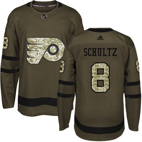 Adidas Flyers #8 Dave Schultz Green Salute to Service Stitched Youth NHL Jersey Adidas Flyers #8 Dave Schultz Green Salute to Service Stitched Youth NHL Jersey