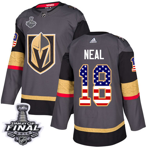 Adidas Golden Knights #18 James Neal Grey Home Authentic USA Flag 2018 Stanley Cup Final Stitched Youth NHL Jersey Adidas Golden Knights #18 James Neal Grey Home Authentic USA Flag 2018 Stanley Cup Final Stitched Youth NHL Jersey