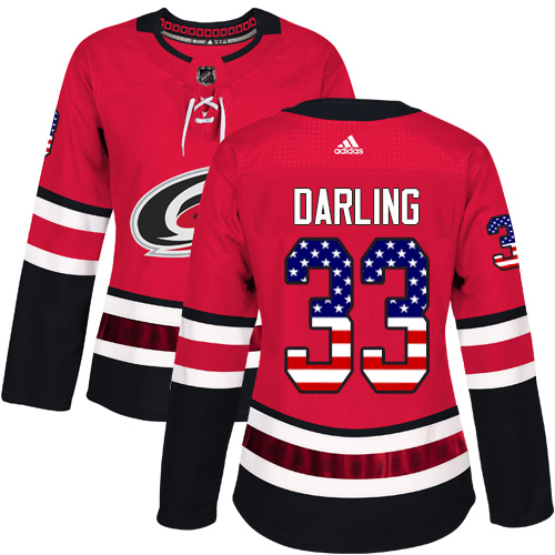 Adidas Hurricanes #33 Scott Darling Red Home Authentic USA Flag Women's Stitched NHL Jersey Adidas Hurricanes #33 Scott Darling Red Home Authentic USA Flag Women's Stitched NHL Jersey