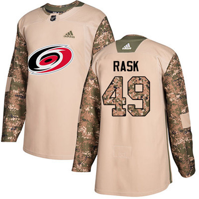 Adidas Hurricanes #49 Victor Rask Camo Authentic 2017 Veterans Day Stitched Youth NHL Jersey