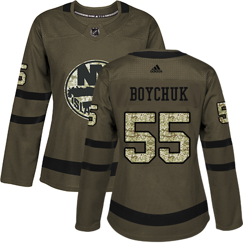 Adidas Islanders #55 Johnny Boychuk Green Salute to Service Women's Stitched NHL Jersey Adidas Islanders #55 Johnny Boychuk Green Salute to Service Women's Stitched NHL Jersey