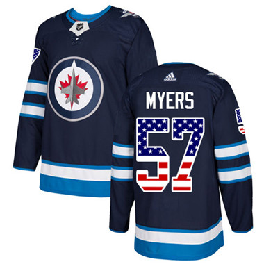 Adidas Jets #57 Tyler Myers Navy Blue Home Authentic USA Flag Stitched Youth NHL Jersey
