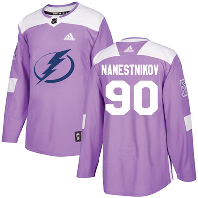 Adidas Lightning #90 Vladislav Namestnikov Purple Authentic Fights Cancer Stitched Youth NHL Jersey