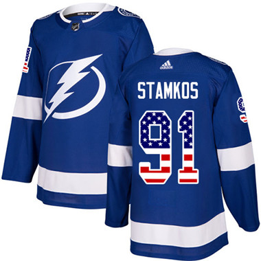 Adidas Lightning #91 Steven Stamkos Blue Home Authentic USA Flag Stitched Youth NHL Jersey Adidas Lightning #91 Steven Stamkos Blue Home Authentic USA Flag Stitched Youth NHL Jersey