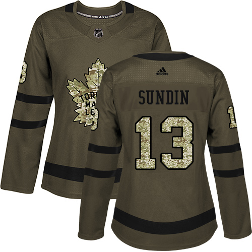 Adidas Maple Leafs #13 Mats Sundin Green Salute to Service Women's Stitched NHL Jersey Adidas Maple Leafs #13 Mats Sundin Green Salute to Service Women's Stitched NHL Jersey