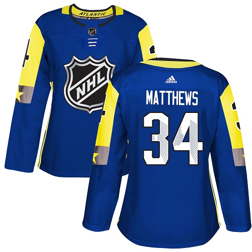 Adidas Maple Leafs #34 Auston Matthews Royal 2018 All-Star Atlantic Division Authentic Women's Stitched NHL Jersey Adidas Maple Leafs #34 Auston Matthews Royal 2018 All-Star Atlantic Division Authentic Women's Stitched NHL Jersey
