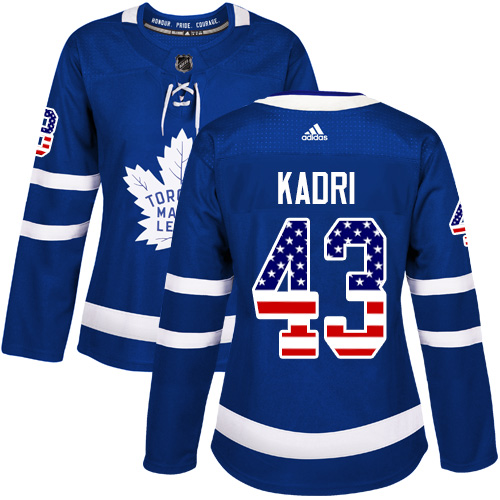 Adidas Maple Leafs #43 Nazem Kadri Blue Home Authentic USA Flag Women's Stitched NHL Jersey Adidas Maple Leafs #43 Nazem Kadri Blue Home Authentic USA Flag Women's Stitched NHL Jersey