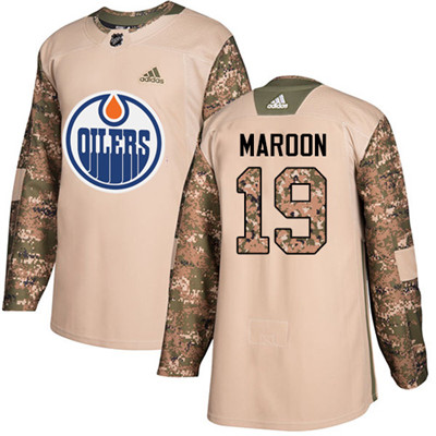 Adidas Oilers #19 Patrick Maroon Camo Authentic 2017 Veterans Day Stitched Youth NHL Jersey