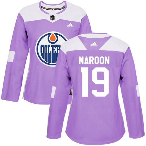 Adidas Oilers #19 Patrick Maroon Purple Authentic Fights Cancer Women's Stitched NHL Jersey