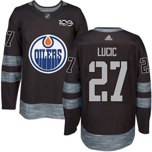 Adidas Oilers #27 Milan Lucic Black 1917-2017 100th Anniversary Stitched NHL Jersey Adidas Oilers #27 Milan Lucic Black 1917-2017 100th Anniversary Stitched NHL Jersey