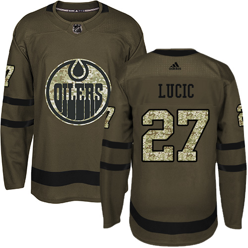 Adidas Oilers #27 Milan Lucic Green Salute to Service Stitched NHL Jersey Adidas Oilers #27 Milan Lucic Green Salute to Service Stitched NHL Jersey