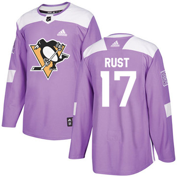 Adidas Penguins #17 Bryan Rust Purple Authentic Fights Cancer Stitched Youth NHL Jersey