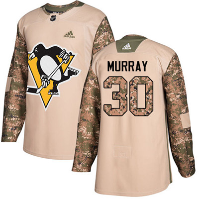 Adidas Penguins #30 Matt Murray Camo Authentic 2017 Veterans Day Stitched Youth NHL Jersey