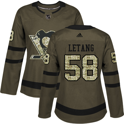 Adidas Penguins #58 Kris Letang Green Salute to Service Women's Stitched NHL Jersey Adidas Penguins #58 Kris Letang Green Salute to Service Women's Stitched NHL Jersey