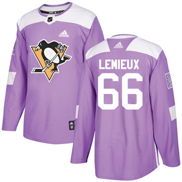 Adidas Penguins #66 Mario Lemieux Purple Authentic Fights Cancer Stitched Youth NHL Jersey
