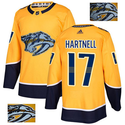 Adidas Predators #17 Scott Hartnell Yellow Home Authentic Fashion Gold Stitched NHL Jersey Adidas Predators #17 Scott Hartnell Yellow Home Authentic Fashion Gold Stitched NHL Jersey