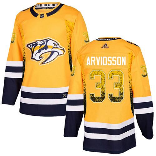 Adidas Predators #33 Viktor Arvidsson Yellow Home Authentic Drift Fashion Stitched NHL Jersey Adidas Predators #33 Viktor Arvidsson Yellow Home Authentic Drift Fashion Stitched NHL Jersey
