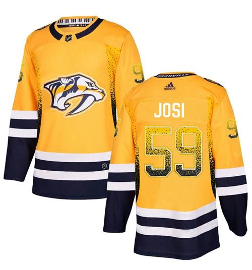 Adidas Predators #59 Roman Josi Yellow Home Authentic Drift Fashion Stitched NHL Jersey Adidas Predators #59 Roman Josi Yellow Home Authentic Drift Fashion Stitched NHL Jersey