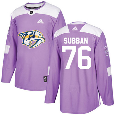 Adidas Predators #76 P.K Subban Purple Authentic Fights Cancer Stitched Youth NHL Jersey