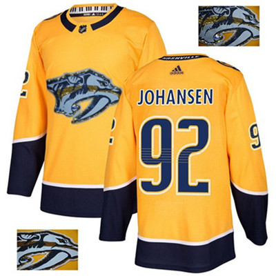 Adidas Predators #92 Ryan Johansen Yellow Home Authentic Fashion Gold Stitched NHL Jersey Adidas Predators #92 Ryan Johansen Yellow Home Authentic Fashion Gold Stitched NHL Jersey