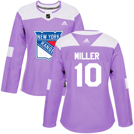 Adidas Rangers #10 J.T. Miller Purple Authentic Fights Cancer Women's Stitched NHL Jersey Adidas Rangers #10 J.T. Miller Purple Authentic Fights Cancer Women's Stitched NHL Jersey
