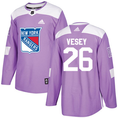 Adidas Rangers #26 Jimmy Vesey Purple Authentic Fights Cancer Stitched Youth NHL Jersey