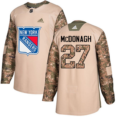 Adidas Rangers #27 Ryan McDonagh Camo Authentic 2017 Veterans Day Stitched Youth NHL Jersey